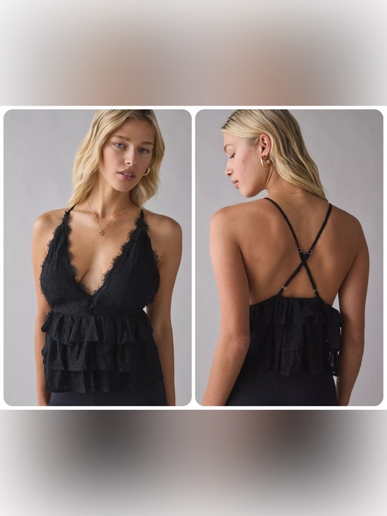 Urban Outfitters Tops - Urban Outfitters Kimchi Blue Antoinette Plunging Tiered Lace Babydoll Cami